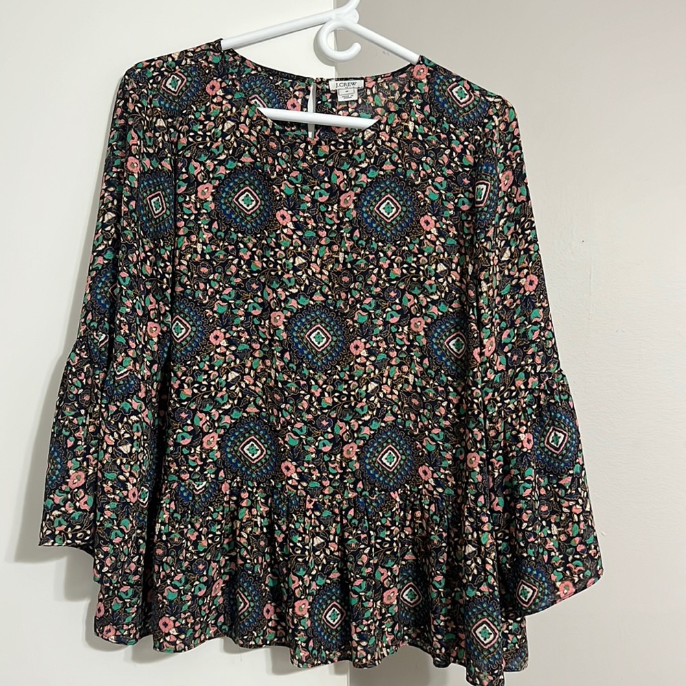 J. Crew Peplum Blouse • EUC • M